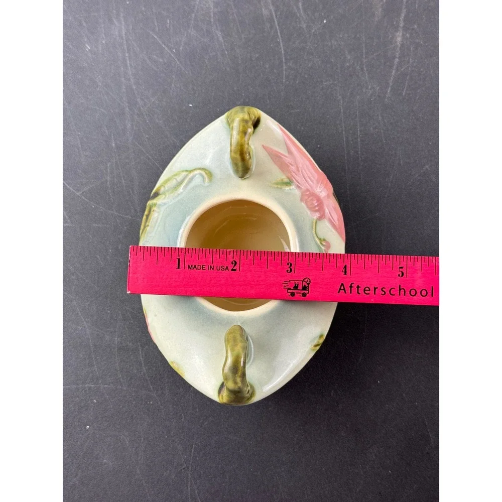 Hull Pottery Wildflower Sugar Bowl and Creamer Set W27 W28 Pink Green Vintage - Picture 14 of 14